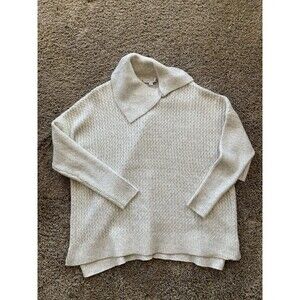 Madison Grey Sweater Women's Size Large White Knitted Long Sleeve